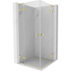 Mexen Lunar L Duo sprchovací kút s otváracími dverami 95 x 95 cm, priehľadný, zlatý kartáčovaný - 834L-095L-095P-55-00