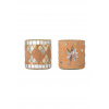 Dekoračný svietnik Bloomingville 7,5 x 7,5 cm 2-pak 82068429 oranžová ONE SIZE