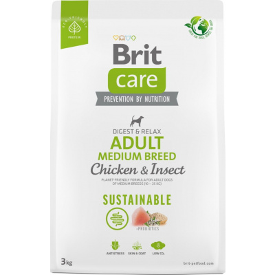 Granule Brit Care Dog Sustainable Adult Medium Breed, 3 kg