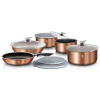 Berlinger Haus Metallic Rosegold Line 12-dielna súprava s odnímateľnou rukoväťou, mramorový povrch, metalická vonkajšia strana Berlinger Haus