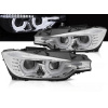 BMW F30/F31 11-15 - predné chrómové svetlá štýl U krúžok