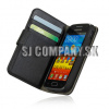 Kožený obal Samsung Galaxy Ace 2 – Wallet Stand – čierna