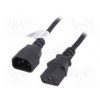Kabel IEC C13 zásuvka,IEC C14 vidlice PVC 3m černá 3G0,75mm2