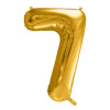 PartyDeco Fóliový balón Číslo 7 zlatý 86cm