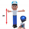 Nafukovací reklamný panák (Blue Boy) - pohyblivá kývajúca ruka Air Dancer figurína 3m