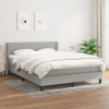 Box spring postel s matrací světle šedá 140 x 200 cm textil Šedá 3129553