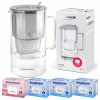 Filtračná kanvica sklenená Aquaphor Glass Sivá + 4 filtre Maxfor