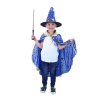 Detský čarodejnícky modrý plášť s hviezdami a klobúk - čarodejnica - Halloween - RAPPA