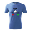Futbal volá - Tričko detské bavlnené - 104-110cm / 3-4 roky ( Svetlomodrá )