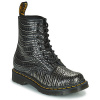Dr. Martens Polokozačky 1460 Gunmetal Wild Croc Emboss Čierna