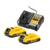 Set batérie a nabíjačky Dewalt XR DCB1104D2