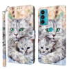 Peňaženkové kožené puzdro 3D Painted na Motorola Moto E20 / E30 / E40 - Two Loving Cats