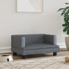 vidaXL Pelech pre psa tmavosivý 60x40x30 cm zamat - Sivá - 79500-33919