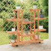 zahrada-XL Stojan na kvetiny s kolieskami 110x25x115 cm masívna jedľa 362860