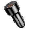 Baseus – Car Charger Magic Series autonabíjačka USB + USB-C 45W Quick Charge 4.0 / QC 3.0 s displejom – čierna