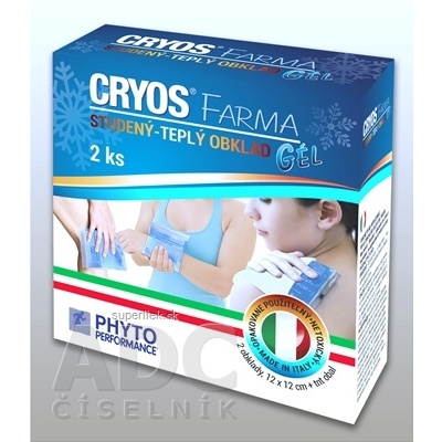 CRYOS FARMA gélové vankúšiky (studený alebo teplý obklad pri poraneniach) 12x12 cm, 1x2 ks, 8031255033897