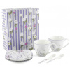 HOME ELEMENTS Porcelánová šálka a podšálka 2 x 250 ml, Levanduľa