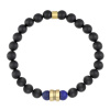 Manoki Pánský náramek Rodolfo - 8 mm lapis lazuli, onyx X-BA1059BN/21 21 cm Modrá