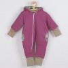 NEW BABY Zateplený jarný overal s kapucňou New Baby Spring purple-pink - 62