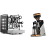 Rocket Espresso Appartamento, black/white + Eureka Mignon Single Dose PRO, Chrome & Oak