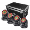 FLASH 4x Moving Heads ZOOM 19x15W 3 Section (SET)