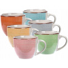 Excellent Houseware Keramická sada šálok na espresso – pastelové pruhy v darčekovom balení 90 ml