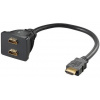 PremiumCord rozdvojka HDMI M - 2x F konektory / 30cm / čierna