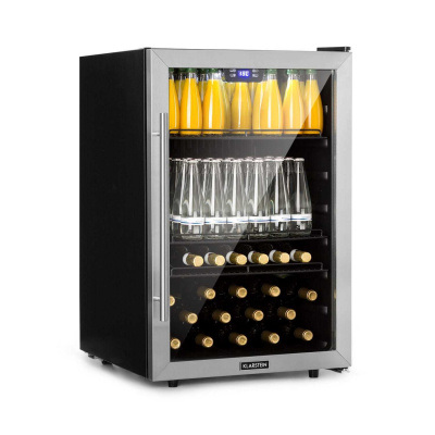 Klarstein Beersafe 5XL, chladnička, 148 l, 3 police, panoramatické sklenené dvere, nehrdzavejúca oceľ (HEA8-Beersafe-148-ss)