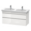 Duravit DuraStyle - Umývadlová skrinka 61x115x45 cm, 2 zásuvky, lesklá biela DS648602222