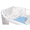 3-dielna sada Mantinel s obliečkami Baby Nellys Cirkus, modrá/biela 135x100