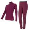 EGLOO Merino EGLOO DF MERINO ZipperNeck BaseSet dámske tričko s dlhým rukávom ZIP+bottoms, lila Veľkosť: XL