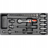 Vložka do vozíkov na náradie - Kreslenie vložky Zesatw Zesatw Yato YT-5541 25 prvkov 1/4 “ (Kúzačka 1/4 '' sada 1/4 '' 25 dielov)
