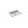 Kaldewei Puro - Umývadlo na dosku 600x460 mm s prepadom, 1 otvor na batériu, Perl-effekt, alpská biela 900406013001