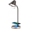 Stolová lampa IMMAX LED Finch s Qi nabíjaním hnedá so zlatými prvkami (08971L)