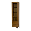 Drewmax Vitrína KW420, 50x191x41, buk, levá (Barva dřeva: Přírodní (lakovaná))