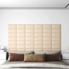 Vidaxl Nástenné panely 12 ks krémové 30 x 15 cm textilné 0,54 m²