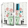 Peňaženkové kožené puzdro 3D Painted na Motorola Moto E20 / E30 / E40 - Couple Rose