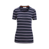 Dámske tričko Merino Blend Wave SS Tee Stripe Icebreaker Midnight Navy veľkosti oblečenia M