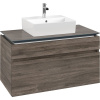 VILLEROY & BOCH Legato závesná skrinka pod umývadlo na dosku (umývadlo v strede), 2 zásuvky, s LED osvetlením, 1000 x 500 x 550 mm, Stone Oak, B604L0RK