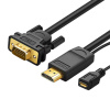 Adaptér HDMI na VGA UGREEN MM101, okrúhly, 1,5 m (čierny) Ugreen