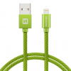 Dátový kábel Swissten Textile USB / Lightning 1,2 m Zelený 71523207