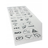 Popisná tabuľka s popisom laminát button box simracing ovládací panel