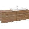 VILLEROY & BOCH Collaro závesná skrinka pod umývadlo na dosku (umývadlo vpravo), 4 zásuvky, s LED osvetlením, 1600 x 500 x 548 mm, Oak Kansas, C027B0RH