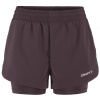 Craft ADV Essence 2v1 2 šortky dámské Barva: Fialová, Velikost: M