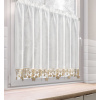 Eurofirany Biela vianočná vitrážová záclona so zlatými hviezdičkami na tuneli XMAS 150x90 cm