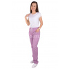Nohavice na gumu Klara-dámske - fialové (100% bavlna) VYROBENÉ NA SLOVENSKU