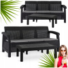 Záhradný Nábytok Pohovka Gauč Stolík Konferenčný Stolík Na Terasa Záhradu Technorattan Čierny
