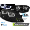 Tuning-tec PREDNÉ SVETLOMETY U-LED LIGHT BLACK pasujú na VW GOLF 7 11.12-17