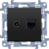 Kontakt-Simon Anténní zásuvka Kontakt-Simon Simon 10 CASFRJ455.01/49 typ F + RJ45 kat.5e modul matná černá