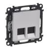 Legrand Valena life dátová zásuvka 2xRJ45 CAT.5e FTP, hliník, 753354